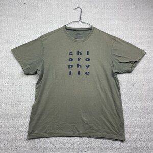 Chlorophylle T-shirt Graphic Spell Out Short Sleeve Men M Military Green Outdoor
